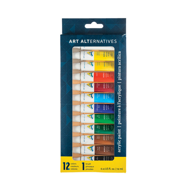 Art Alternatives Economy Acrylic Paint 12-Color Set - 12ml Tubes