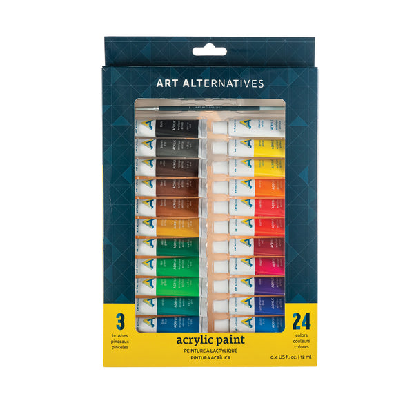 Art Alternatives Economy Acrylic Paint 24-Color Set - 12ml Tubes