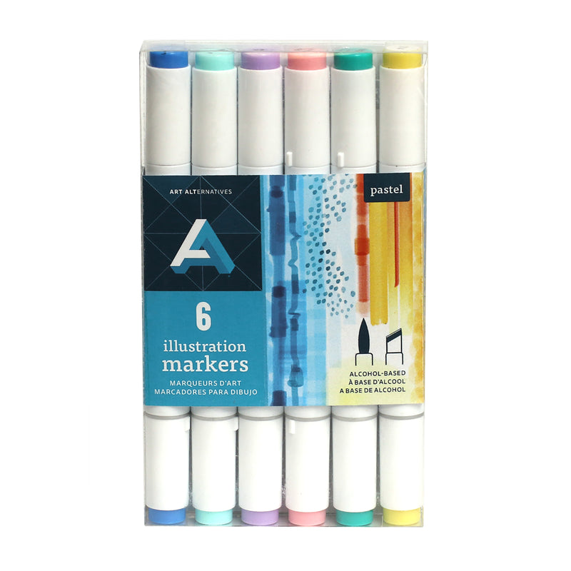 Art Alternatives Illustration Marker 6-Marker Set - Pastel Colors