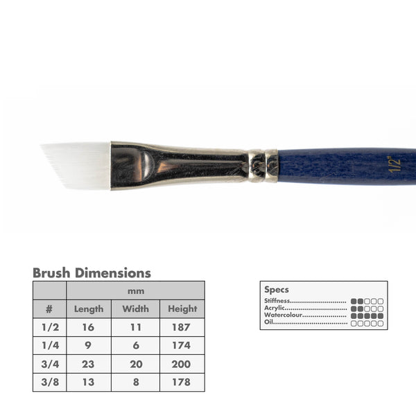 Curry's Series 2603 White Taklon Angle Brushes