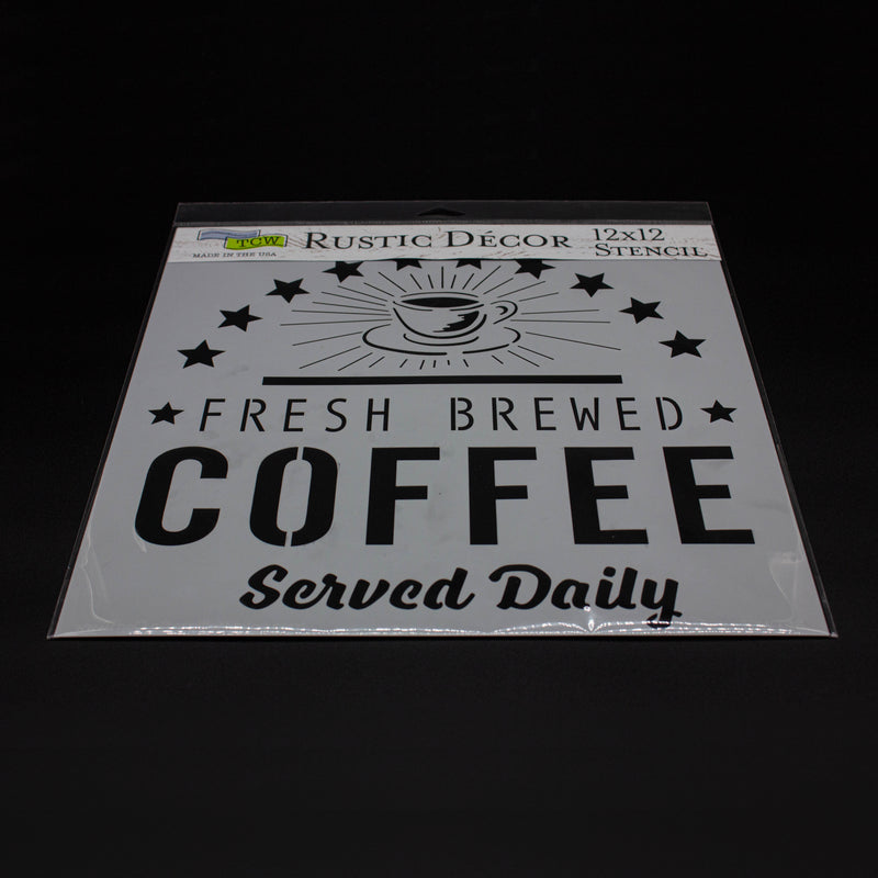 The Crafter's Workshop Fresh Coffee Sign Stencil - 12" x 12"