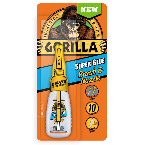 Gorilla Super Glue Brush & Nozzle 10g Bottle