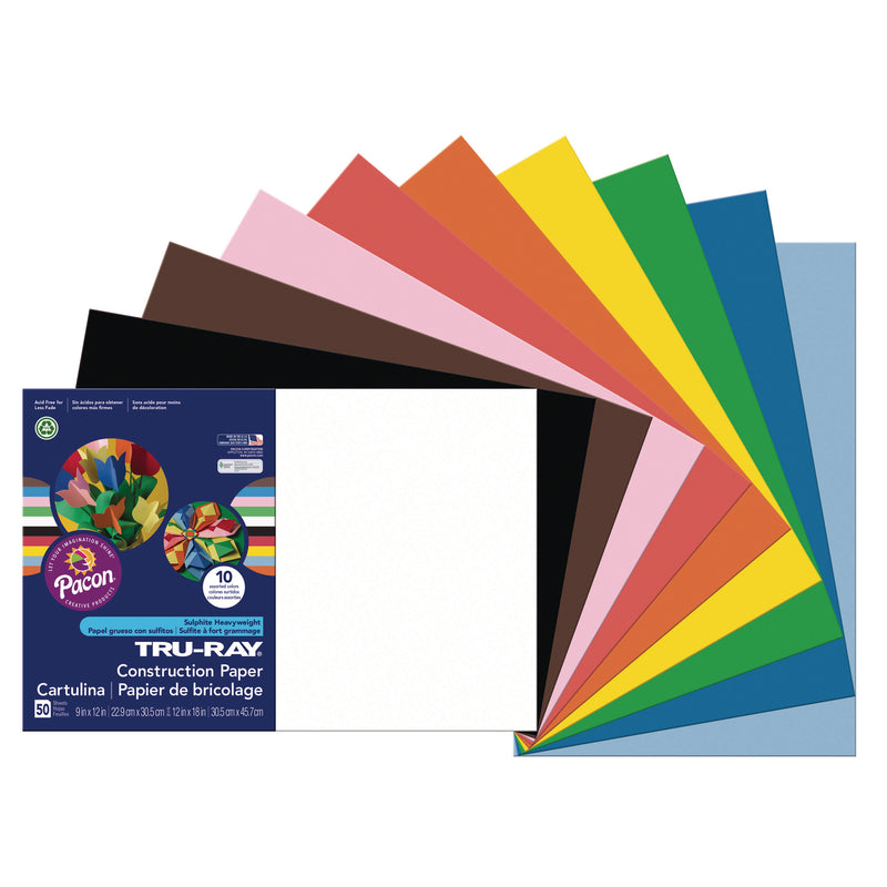 Tru-Ray Construction Paper Assorted Colour Packs