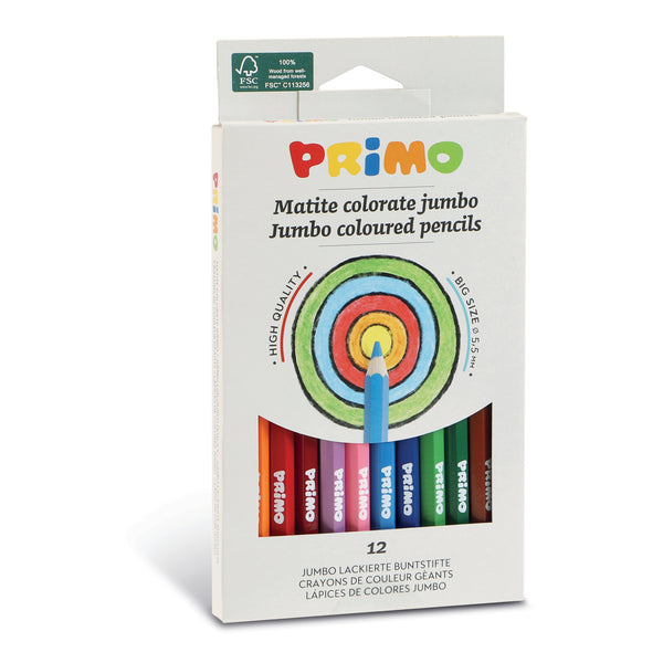 PRiMO Jumbo Coloured Pencil 12-Colour Set