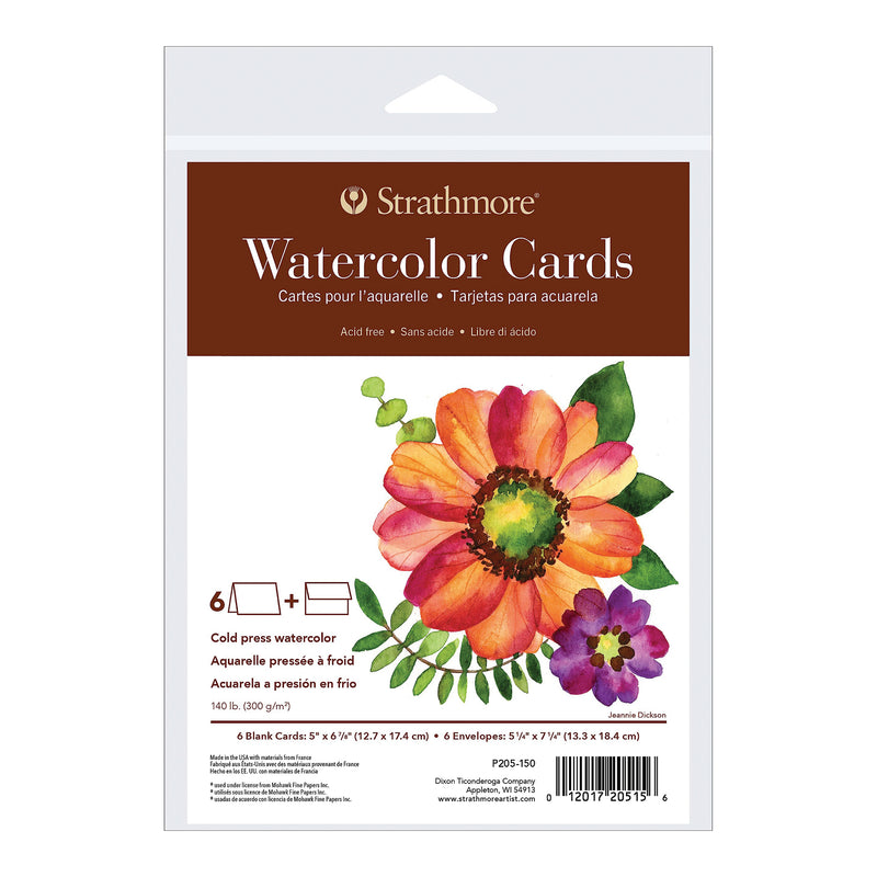 Strathmore Watercolor Cards 5" x 6.875" Pack of 6