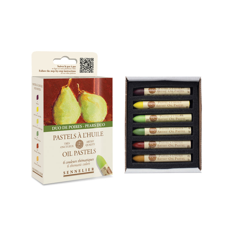 Sennelier Oil Pastel 6-Stick Pears Duo Set