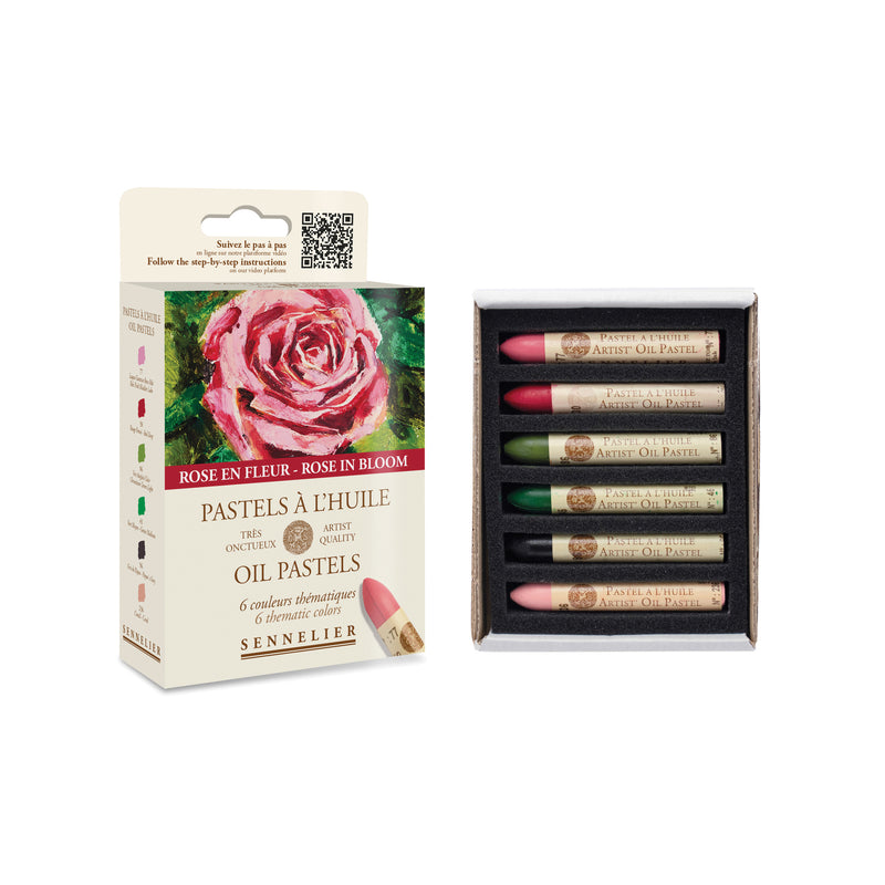 Sennelier Oil Pastel 6-Stick Rose In Bloom Set