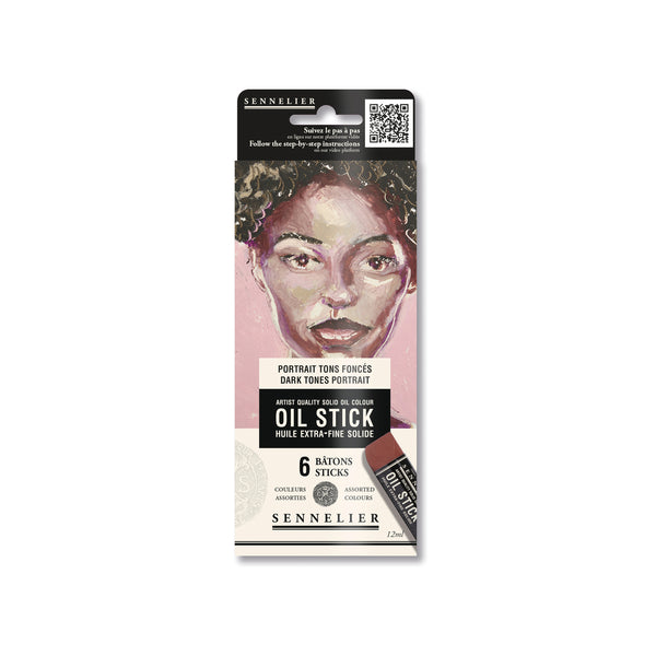 Sennelier Oil Stick 6-Color Mini Oil Stick Dark Tones Portrait Set