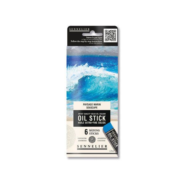 Sennelier Oil Stick 6-Color Mini Oil Stick Seascape Set