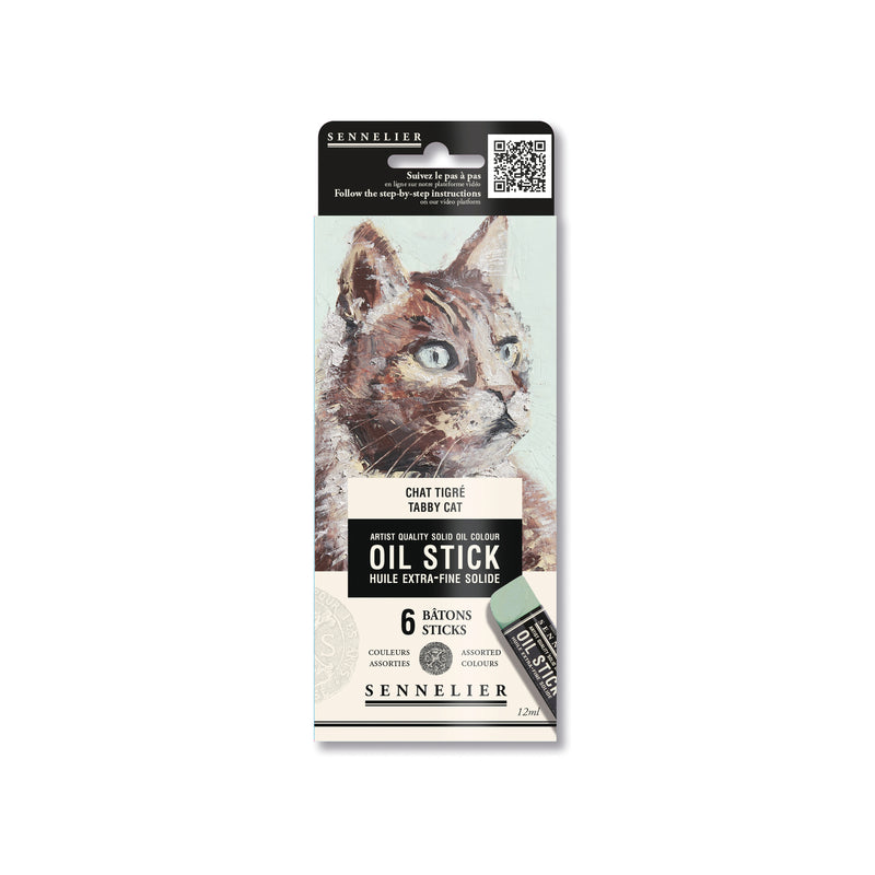 Sennelier Oil Stick 6-Color Mini Oil Stick Tabby Cat Set