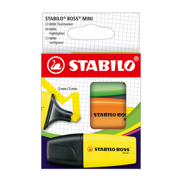 Stabilo BOSS Mini Highlighter 3-Color Wallet Set II