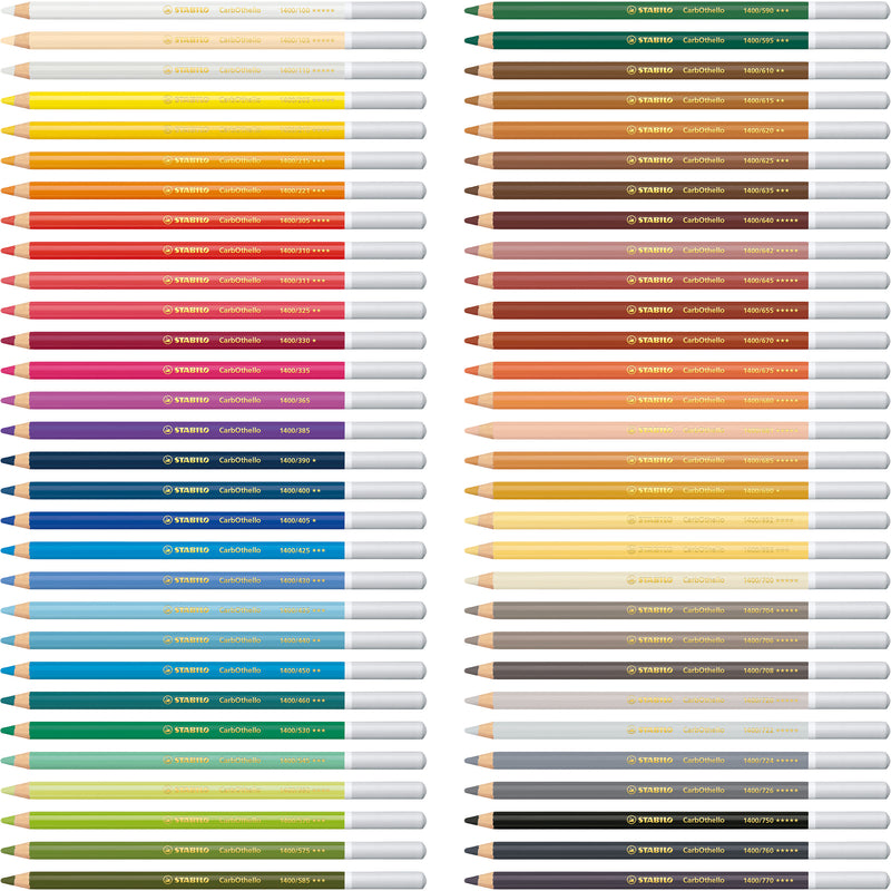 Stabilo CarbOthello Pastel Pencils - 60-Color Woodbox Set