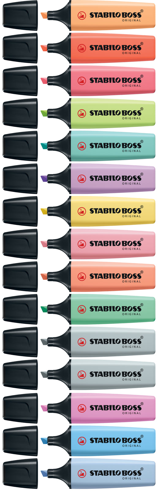 Stabilo BOSS ORIGINAL Highlighters 15-Highlighter Pastel Desk Set