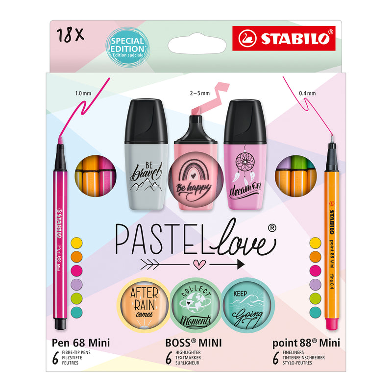 Stabilo Point 88 & Pen 68 & BOSS Mini - 18-Piece Set