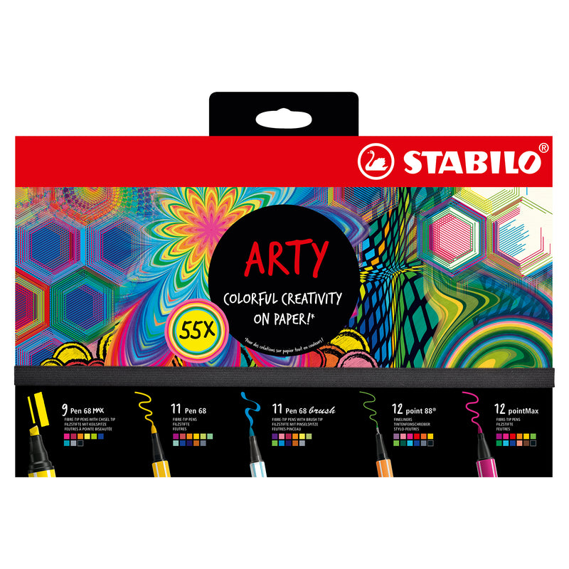 Stabilo Point 88 & Pen 68 ARTY 55-Piece ARTY Pen Set