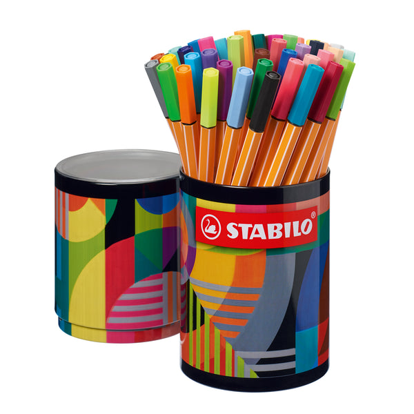 Stabilo Point 88 Pen 45-Color ARTY Metal Round Tin Set