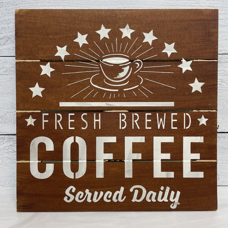 The Craft's Workshop Fresh Coffee Sign Stencil - 12" x 12"