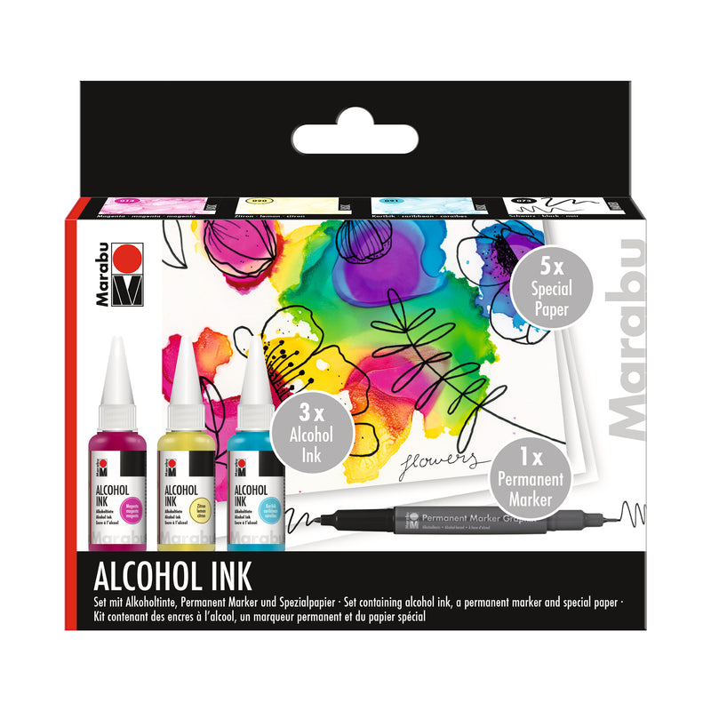 Marabu Alcohol Ink Flower Set (3 x 20ml bottles)