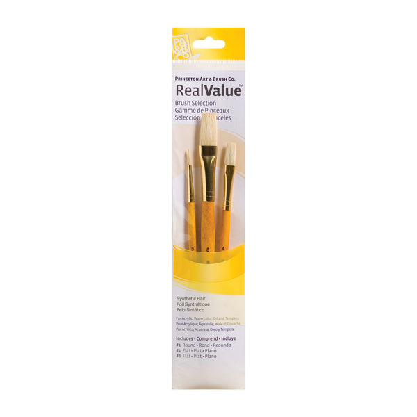 Princeton RealValue 3 Piece Brush Set - Yellow #9103