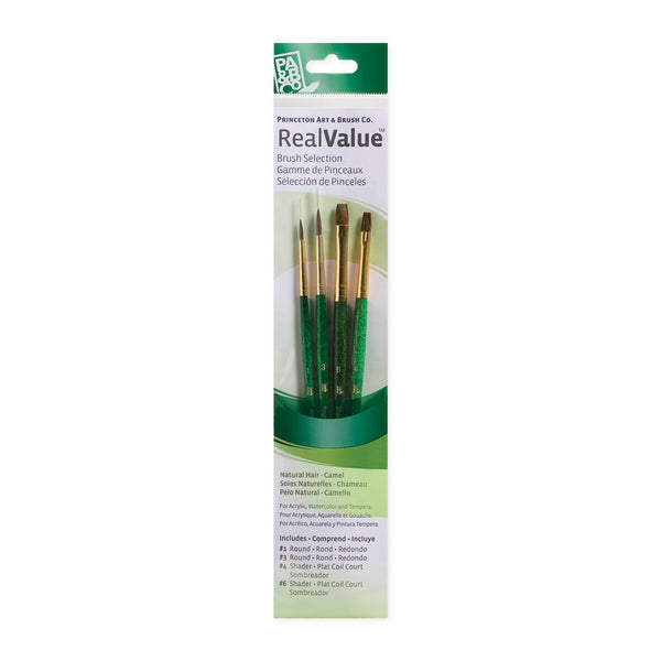 Princeton RealValue 4 Piece Brush Set - Green #9110