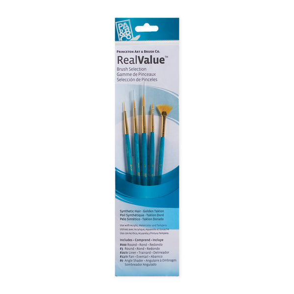 Princeton RealValue 5 Piece Brush Set - Cyan #9170