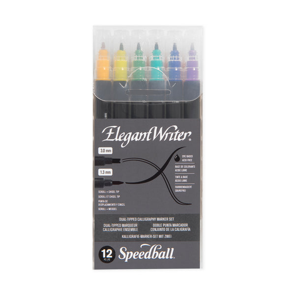 Elegant Writer Calligraphy Markers 12 Set Dual-Tip