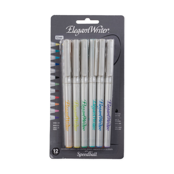 Elegant Writer Calligraphy Markers 12 Set Chisel