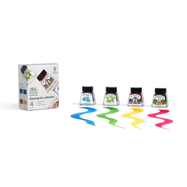 Winsor & Newton Drawing Ink 4-Piece Set - Vibrant Tones