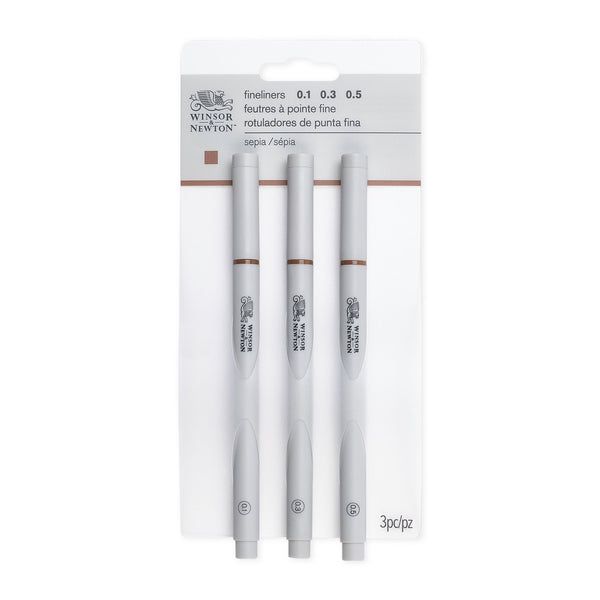 Winsor & Newton Fineliner Sepia Set x 3 Assorted Sizes